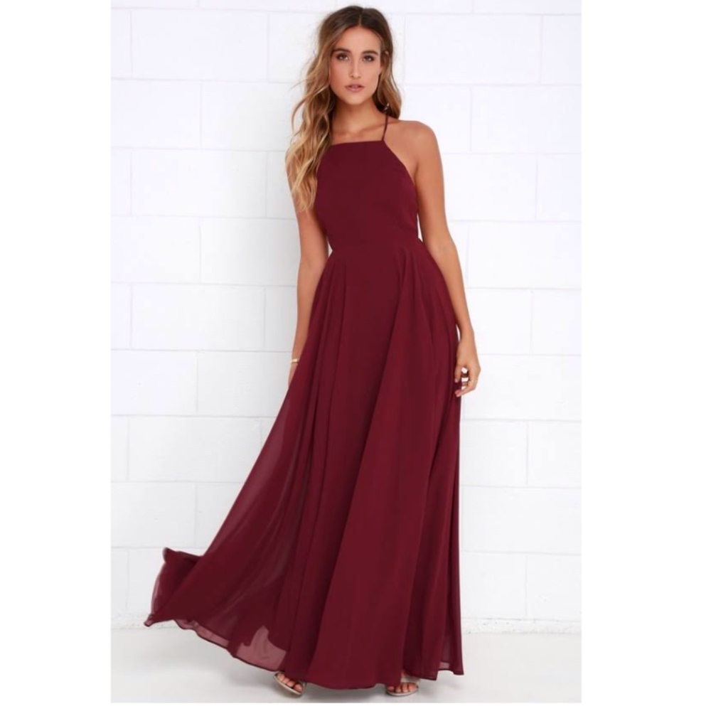 Lulus Wine Red Maxi Dress